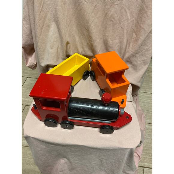 None Other - Vintage Hand Made Wooden Train Set One Of A Kind